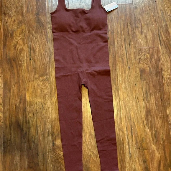 Popilush Seamless Square Neck One Piece Sport Jumpsuit in brown worn once - Picture 2 of 7